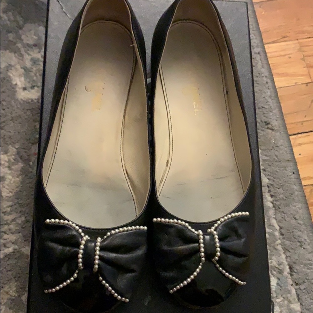 Chanel Flats with Pearled bow